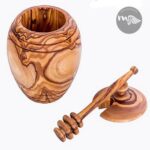 Pot de miel en bois d'Olive pure